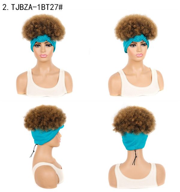 Kinky curly wig with headband